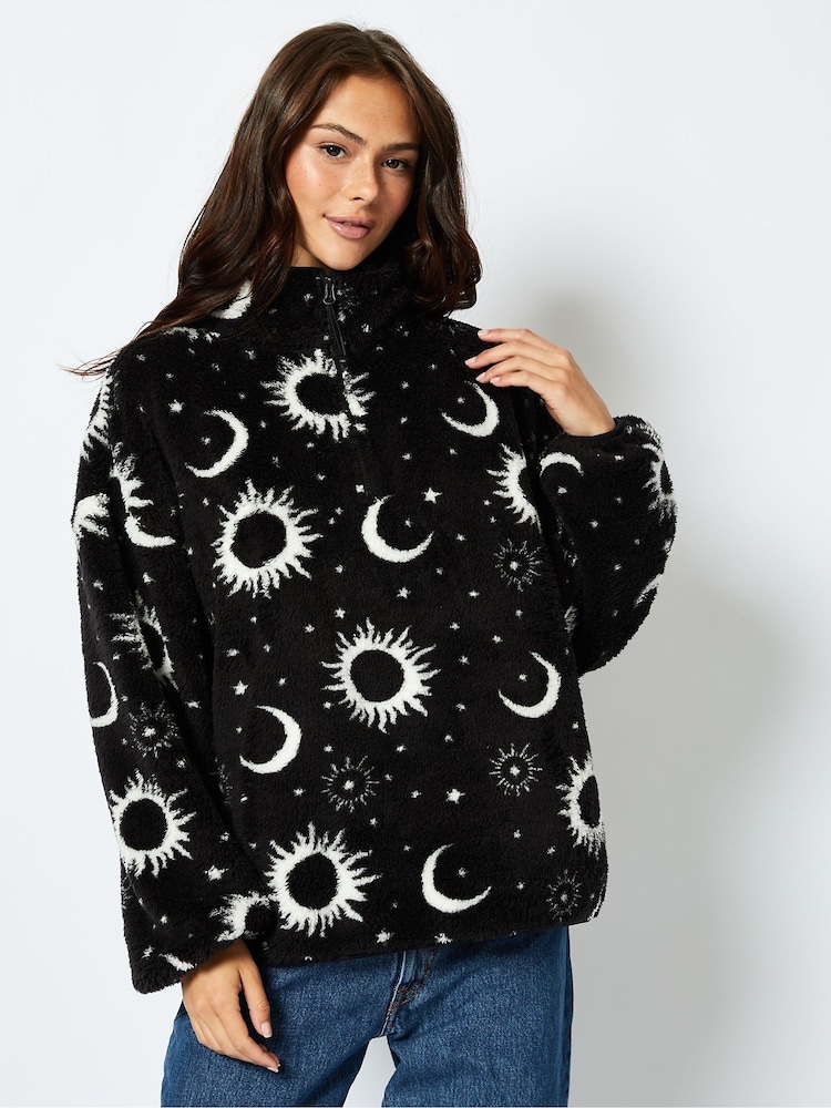 Skinnydip Black Celestial Longline Fleece - Image 1 of 4