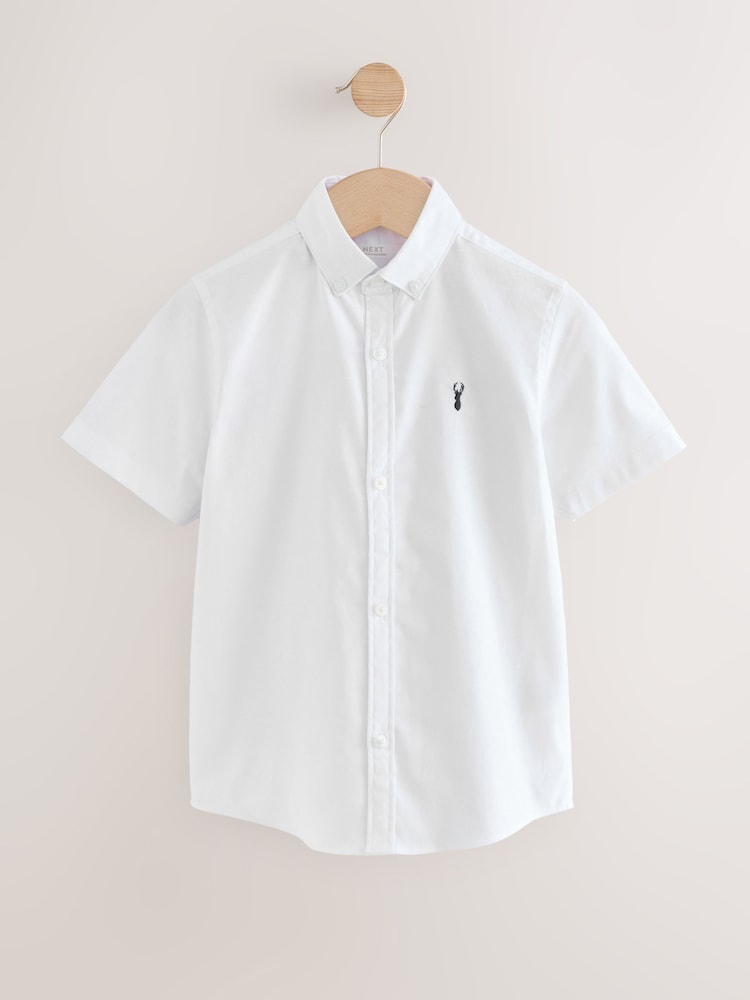 White Short Sleeve Oxford Shirt - Image 1 of 4