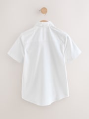 White Short Sleeve Oxford Shirt - Image 2 of 4