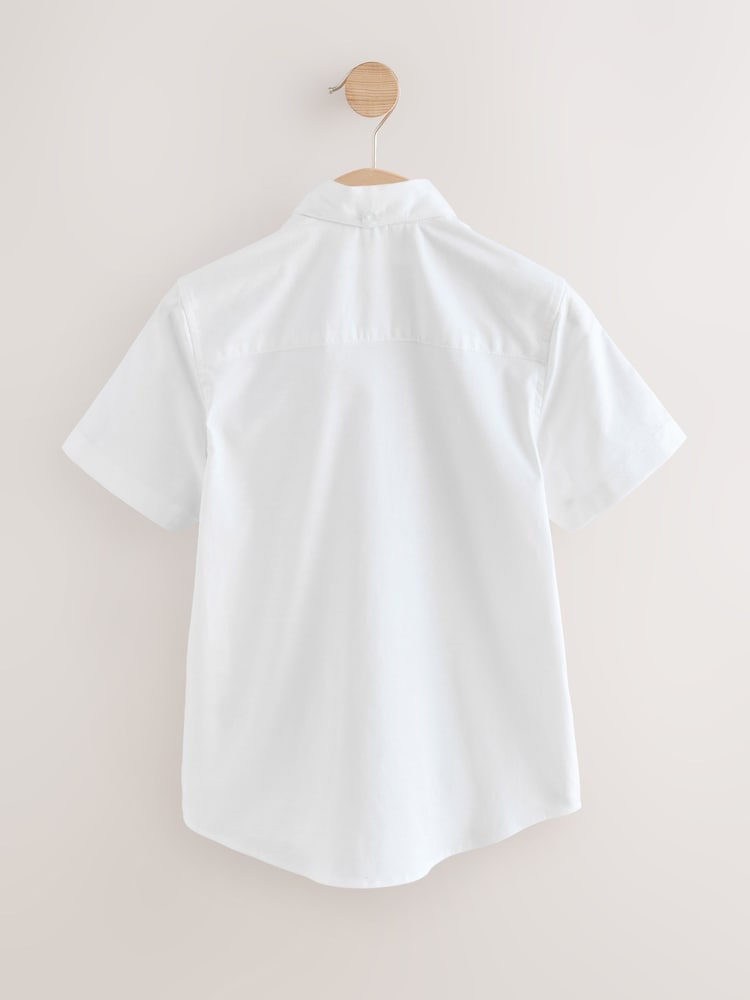 White Short Sleeve Oxford Shirt - Image 2 of 4