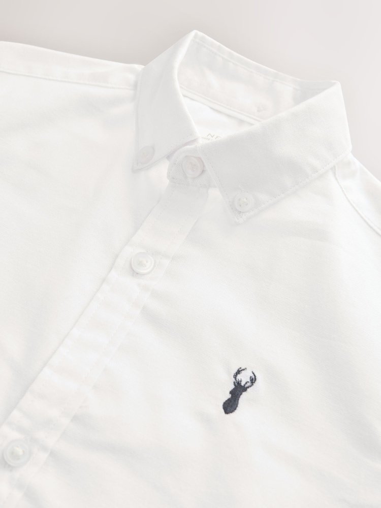 White Short Sleeve Oxford Shirt - Image 4 of 4