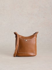 White Stuff Brown Mini Fern Leather Cross-Body Bag - Image 1 of 6