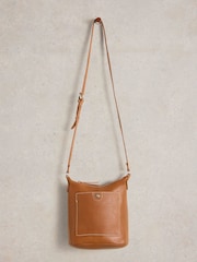 White Stuff Brown Mini Fern Leather Cross-Body Bag - Image 3 of 6