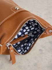 White Stuff Brown Mini Fern Leather Cross-Body Bag - Image 5 of 6