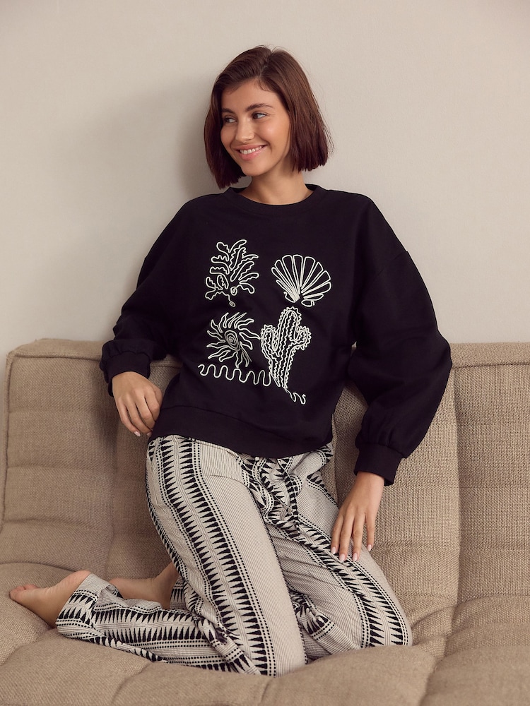 Black/White Cornelli Sweatshirt - Image 2 of 6