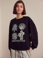 Black/White Cornelli Sweatshirt - Image 3 of 6