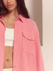 Pink Lightweight Flannel 100% Cotton Shacket - Image 4 of 6