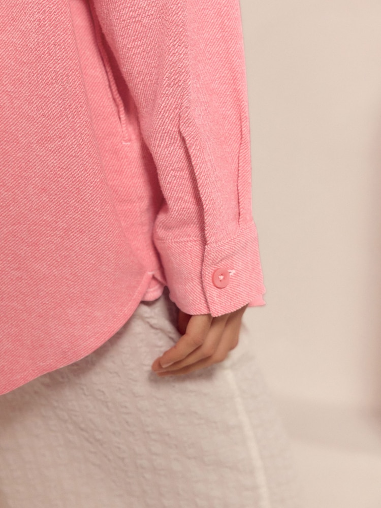 Pink Lightweight Flannel 100% Cotton Shacket - Image 5 of 6