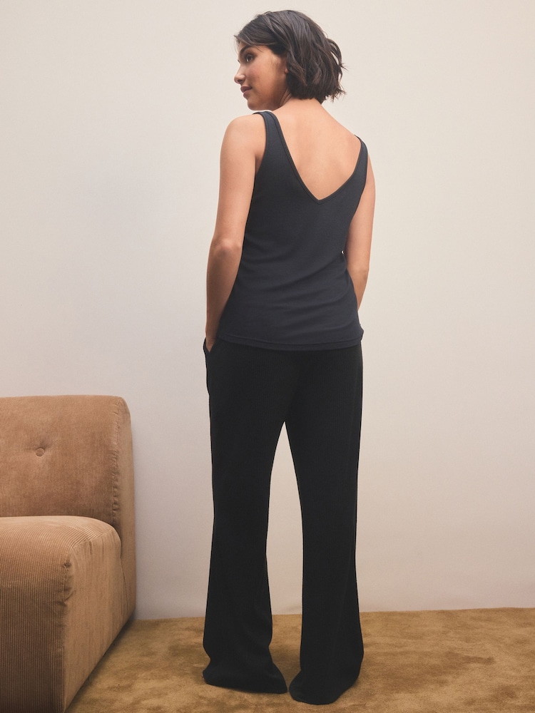 Black Knitlook Vest Lounge Set - Image 3 of 6