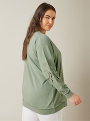Evans Cutwork Crew Neck 100% Cotton Sweatshirt - Image 3 of 5