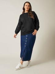 Evans Cutwork Crew Neck 100% Cotton Sweatshirt - Image 2 of 5