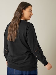 Evans Cutwork Crew Neck 100% Cotton Sweatshirt - Image 3 of 5