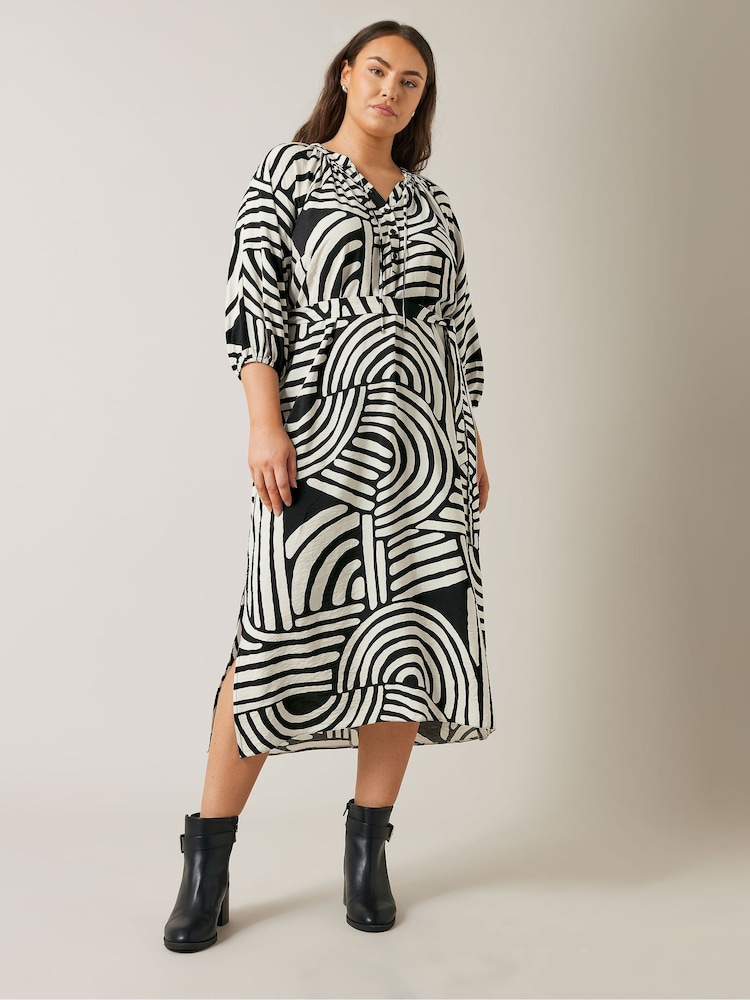 Evans Abstract Swirl Print Midi Dress - Image 2 of 5