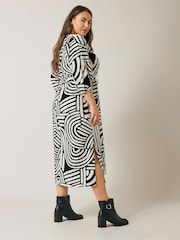 Evans Abstract Swirl Print Midi Dress - Image 3 of 5