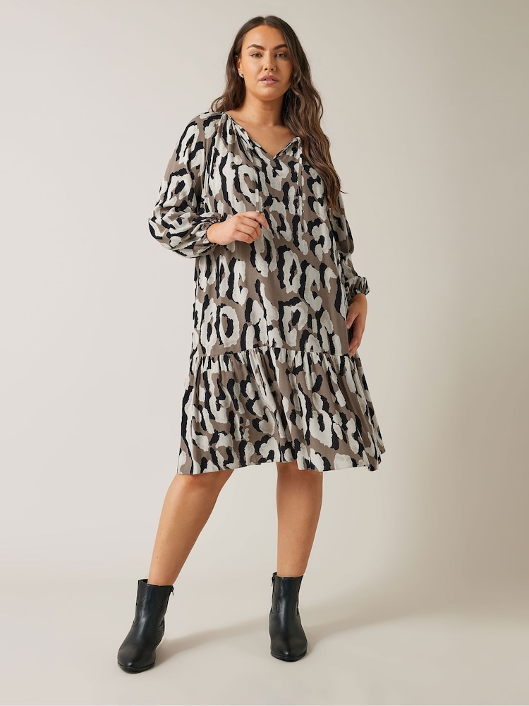 Evans Abstract Animal Print Mini Dress - Image 1 of 5 Evans Abstract Animal Print Mini Dress - Image 1 of 5