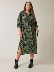 Evans Abstract Swirl Print Midi Dress - Image 1 of 5