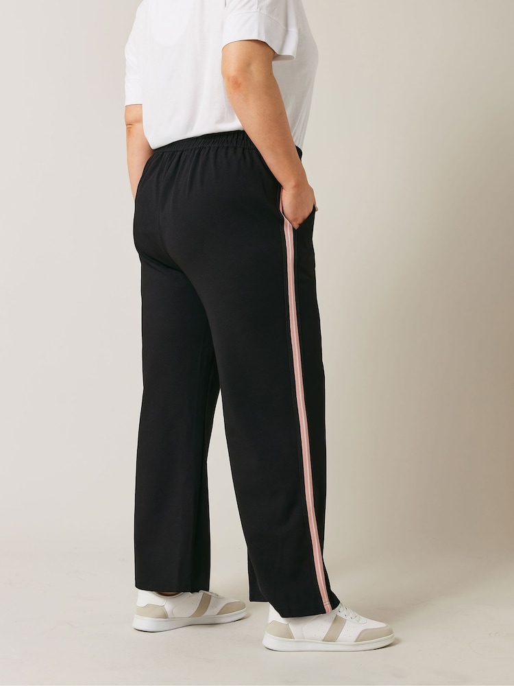 Evans Wide Leg Side Stripe Trousers - Image 3 of 5