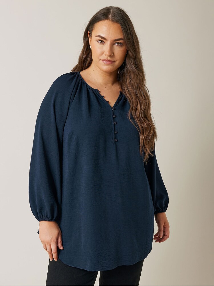 Evans Blue Long Sleeve Boho Blouse - Imagen 1 de 6 Evans Blue Long Sleeve Boho Blouse - Imagen 1 de 6