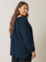 Evans Blue Long Sleeve Boho Blouse - Image 3 of 6