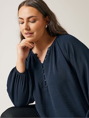 Evans Blue Long Sleeve Boho Blouse - Image 4 of 6