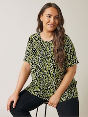 Evans – Jersey-Krepp-Top in Schwarz - Bild 1 von 5