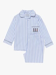 Trotters London Blue 100% Cotton Stripe Felix Pyjamas - Image 4 of 5