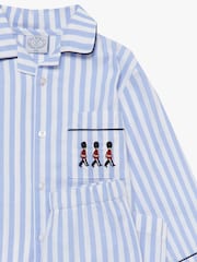Trotters London Blue 100% Cotton Stripe Felix Pyjamas - Image 5 of 5