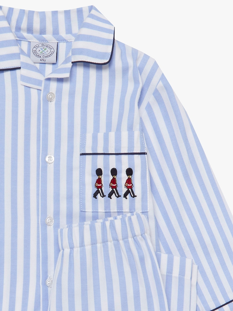Trotters London Blue 100% Cotton Stripe Felix Pyjamas - Image 5 of 5