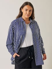 Evans Blue Stripe Girlfriend Shirt - Image 1 of 6