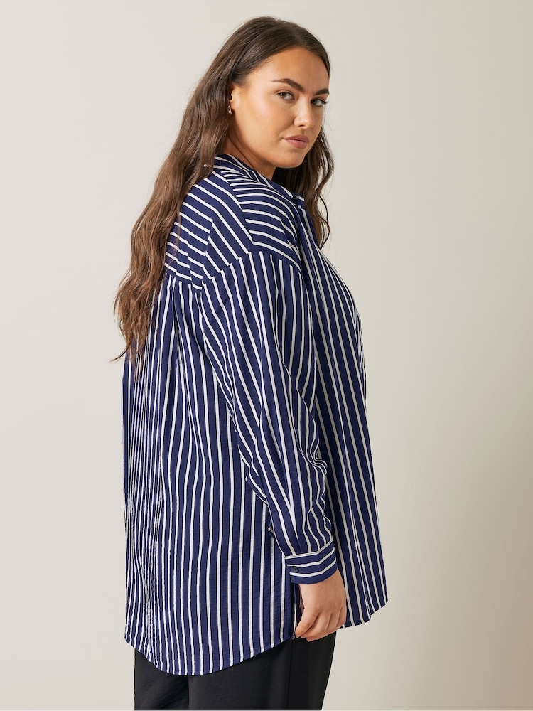 Evans Blue Stripe Girlfriend Shirt - Image 3 of 6
