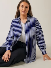 Evans Blue Stripe Girlfriend Shirt - Image 4 of 6