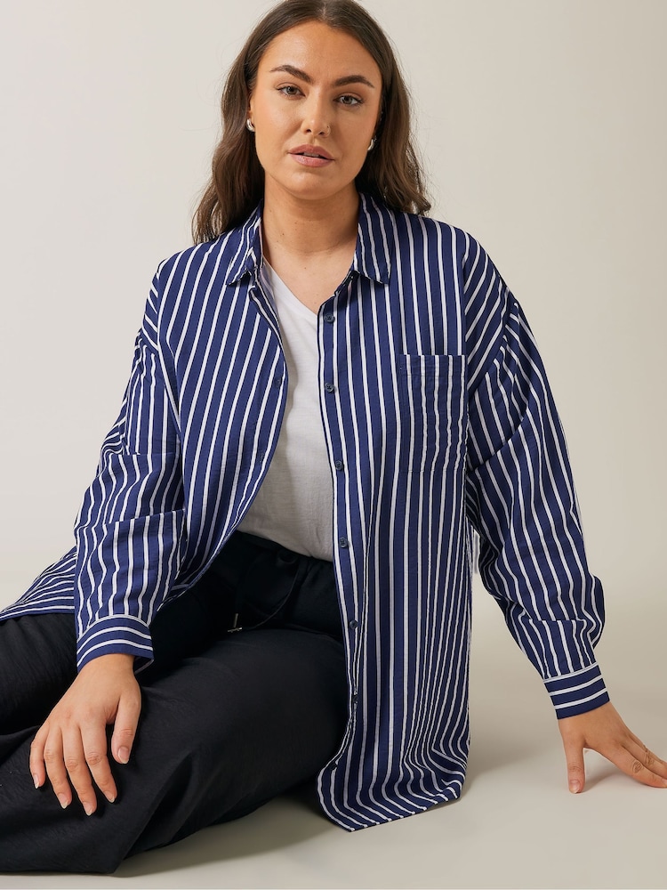 Evans Blue Stripe Girlfriend Shirt - Image 4 of 6