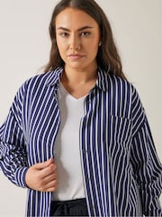 Evans Blue Stripe Girlfriend Shirt - Image 5 of 6