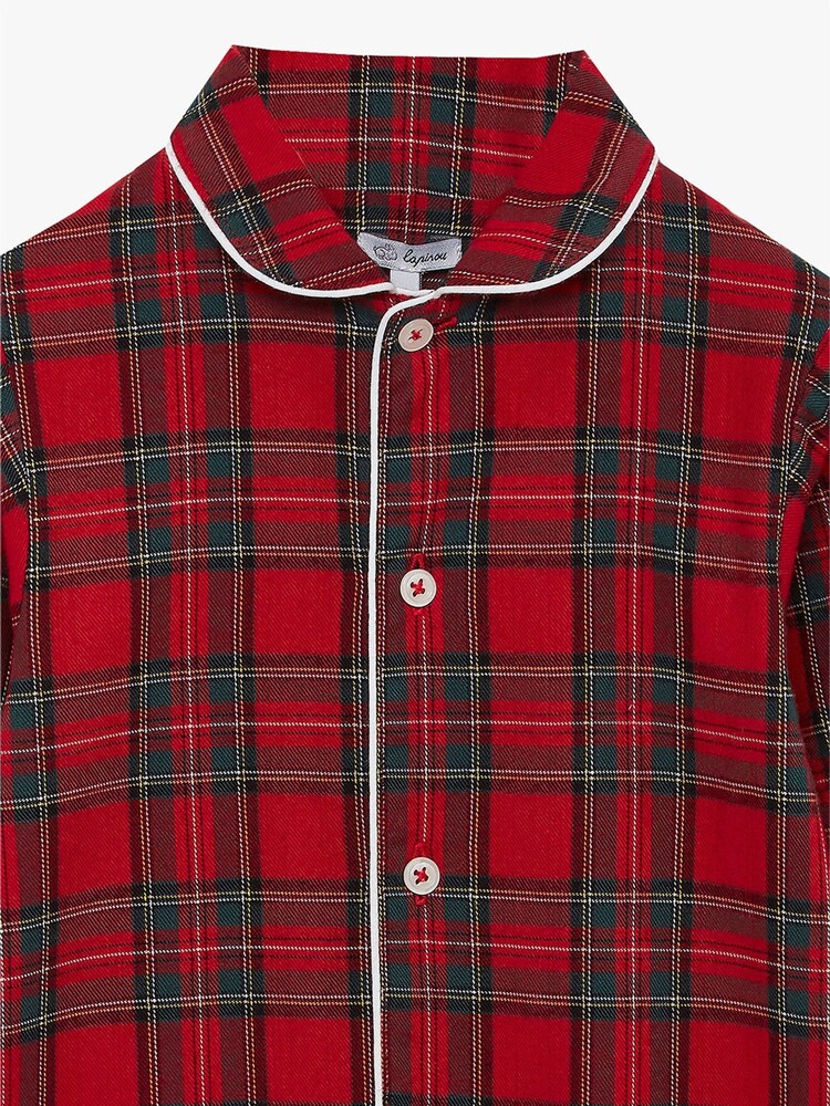 Trotters London Red Little Cosy 100% Cotton Tartan All-In-One - Image 3 of 3
