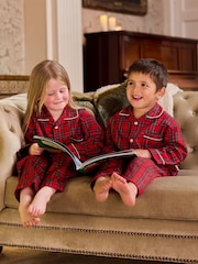 Trotters London Red Cosy Tartan 100% Cotton Pyjamas - Image 1 of 3