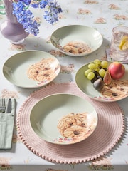 Set of 4 Sage Green Charlie The Cockapoo Dog Pasta Bowls - Image 1 of 5