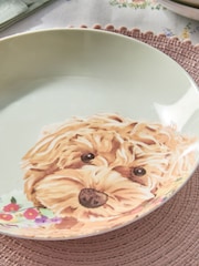 Set of 4 Sage Green Charlie The Cockapoo Dog Pasta Bowls - Image 3 of 5