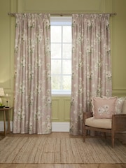 Sanderson Rose Adele Floral Printed Pencil Pleat Curtains - Image 1 of 5