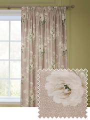 Sanderson Rose Adele Floral Printed Pencil Pleat Curtains - Image 2 of 5