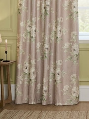 Sanderson Rose Adele Floral Printed Pencil Pleat Curtains - Image 4 of 5