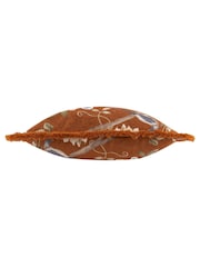 Sanderson Rust Porcelain Garden Matt Velvet Piped Cushion - Image 5 of 6
