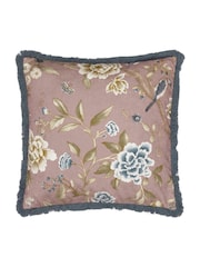Sanderson Blush Porcelain Garden Matt Velvet Piped Cushion - Image 4 of 6