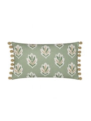 Sanderson Sage Sessile Leaf Ruffled Rectangular Cushion - Image 2 of 5