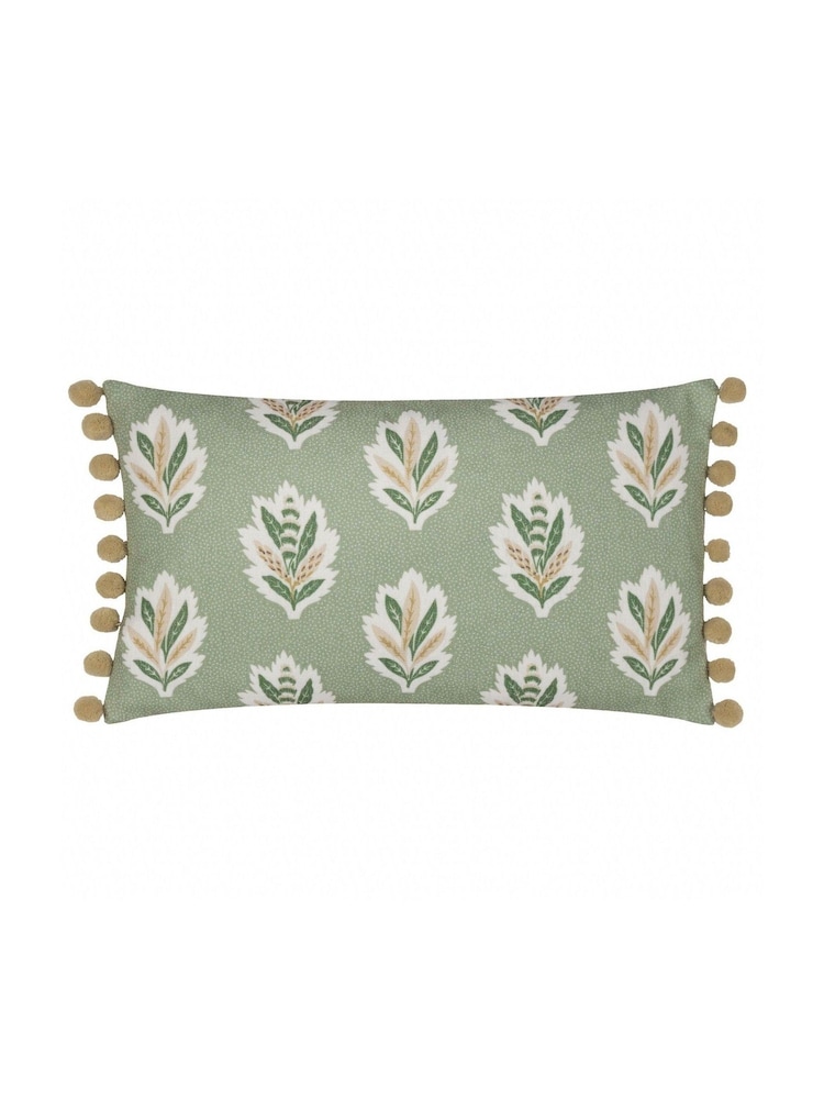 Sanderson Sage Sessile Leaf Ruffled Rectangular Cushion - Image 2 of 5