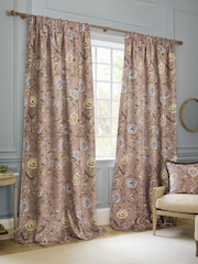 Sanderson Blush Porcelain Garden Matt Pencil Pleat Curtains - Image 1 of 4