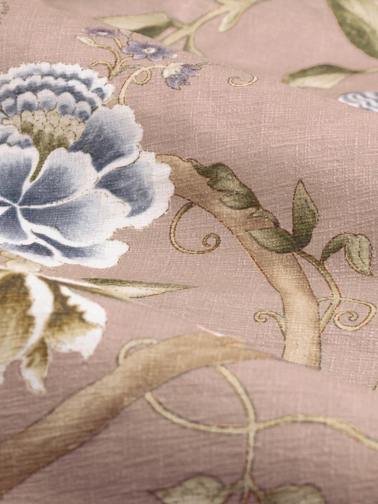 Sanderson Blush Porcelain Garden Matt Pencil Pleat Curtains - Image 4 of 4