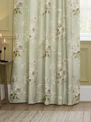Sanderson Sage Adele Floral Printed Pencil Pleat Curtains - Image 3 of 4