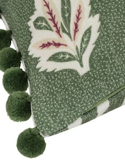 Sanderson Leaf Green Sessile Leaf Ruffled Rectangular Cushion - Image 5 of 5