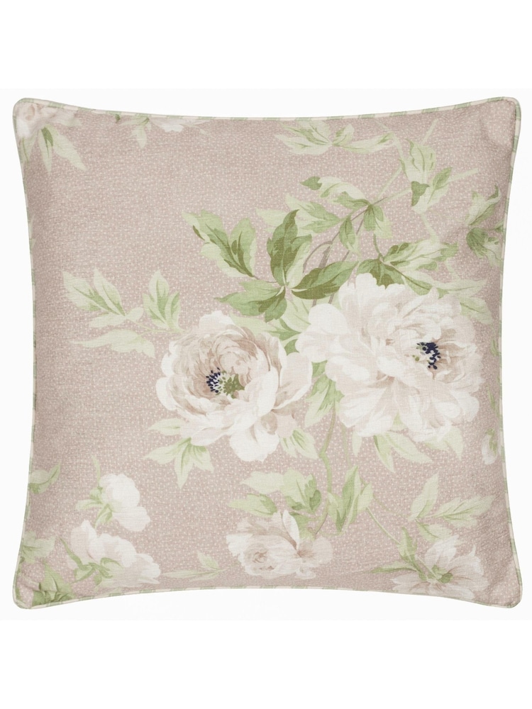 Sanderson Rose Adele Floral Printed Piped Cushion - Image 2 of 6