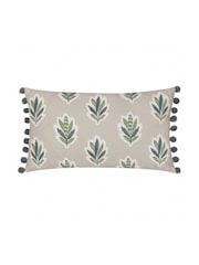 Sanderson Flax Sessile Leaf Ruffled Rectangular Cushion - Image 2 of 5